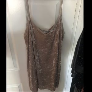 Nude Crushed Velvet Zara Slip Dress